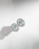 925 Sterling Silver Diamond Zircon Earrings 6 * 8mm Hailanbao High Carbon