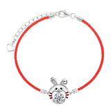 925 Silver Moissanite Lucky Rabbit Bracelet Men Women Gift