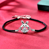 925 Silver Moissanite Lucky Rabbit Bracelet Men Women Gift