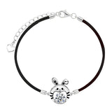925 Silver Moissanite Lucky Rabbit Bracelet Men Women Gift