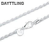 925 Silver Necklace 3mm Rope Chain 16-24 Inches