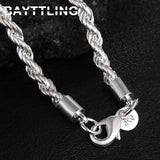 925 Silver Necklace 3mm Rope Chain 16-24 Inches