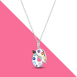 925 Silver Heart Pave CZ Necklace for Women