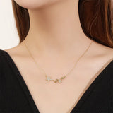 925 Sterling Silver Necklace Star Shape Lab Created Diamond Women Fine Jewelry