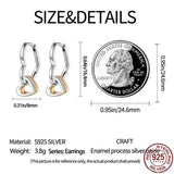 925 Silver Heart Gradient Inlaid Earrings For Women Making Jewelry
