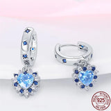 925 Silver Heart Gradient Inlaid Earrings For Women Making Jewelry