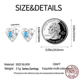 925 Silver Heart Gradient Inlaid Earrings For Women Making Jewelry