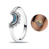 925 Silver Red Heart Crystal Ring DIY Wedding Jewelry