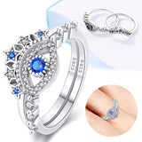 925 Silver Red Heart Crystal Ring DIY Wedding Jewelry