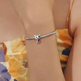 925 Sterling Silver Cat Pendant Charm Bead Bracelet Necklace