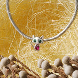 925 Sterling Silver Cat Pendant Charm Bead Bracelet Necklace