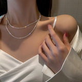 925 Silver Choker Necklace Rhinestone Tennis Chain Jewelry