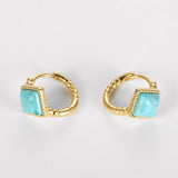 925 Silver Moonstone Hoop Earrings Retro Party Statement Jewelry