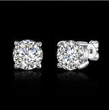 925 Silver Mini Piercing Earrings with Austrian Crystals - Party Jewelry