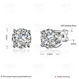 925 Silver Mini Piercing Earrings with Austrian Crystals - Party Jewelry