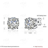 925 Silver Mini Piercing Earrings with Austrian Crystals - Party Jewelry