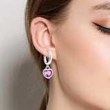925 Silver Heart & Bear Earrings Wedding Jewelry Women Gift
