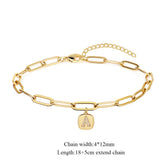 A-Z Initial Bracelet Women Stainless Steel Chain Pendant Bracelet For Women