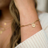 A-Z Initial Bracelet Women Stainless Steel Chain Pendant Bracelet For Women