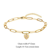 A-Z Initial Bracelet Women Stainless Steel Chain Pendant Bracelet For Women