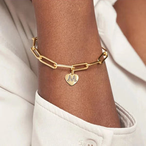 A-Z Initial Bracelet Women Stainless Steel Chain Pendant Bracelet For Women