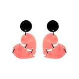 Acrylic Halloween Broken Heart Drop Earrings Exaggerated Ear Jewelry