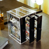 Acrylic Jewelry Storage Box Dustproof Hanging Rack Drawer Organizer