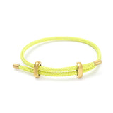 Adjustable Couple Red Rope Woven Bracelet Stainless Steel Jewelry