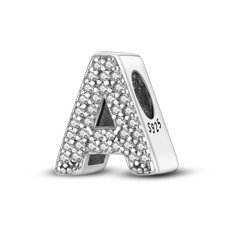 925 Silver Alphabet Series Charms Beads for 3mm Bracelet