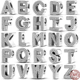 925 Silver Alphabet Series Charms Beads for 3mm Bracelet