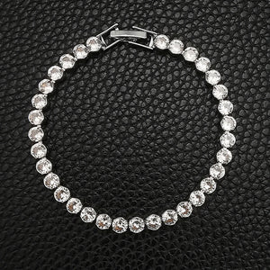 4mm Round Silver Bangle Bracelet for Women - Moonso S5773