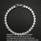 4mm Round Silver Bangle Bracelet for Women - Moonso S5773
