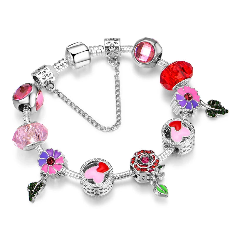 Green Flowers Bracelet for Women