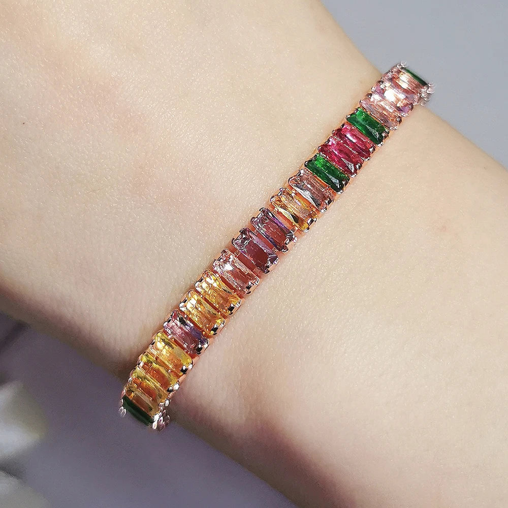 Arrival 4mm Rose Silver Tennis Bracelet for Women Party Gift