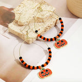 Colorful Skull Pumpkin Halloween Earrings
