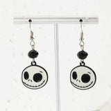 Colorful Skull Pumpkin Halloween Earrings