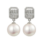Zircon Pearl Stud Earrings Crystal Jewelry