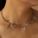 Retro Punk Skull Halloween Necklace Gift Jewelry X7836