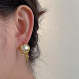 Metal Pearl Earrings for Women Crystal Daily Jewelry Gift