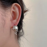 Metal Pearl Earrings for Women Crystal Daily Jewelry Gift