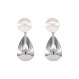 Minimalist Simulated-pearl Metal Stud Earrings Round Jewelry