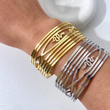 Titanium Steel Snake Cuff Bangle for Women