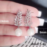 Arrival Foliage Pearl Earrings Anniversary Gift
