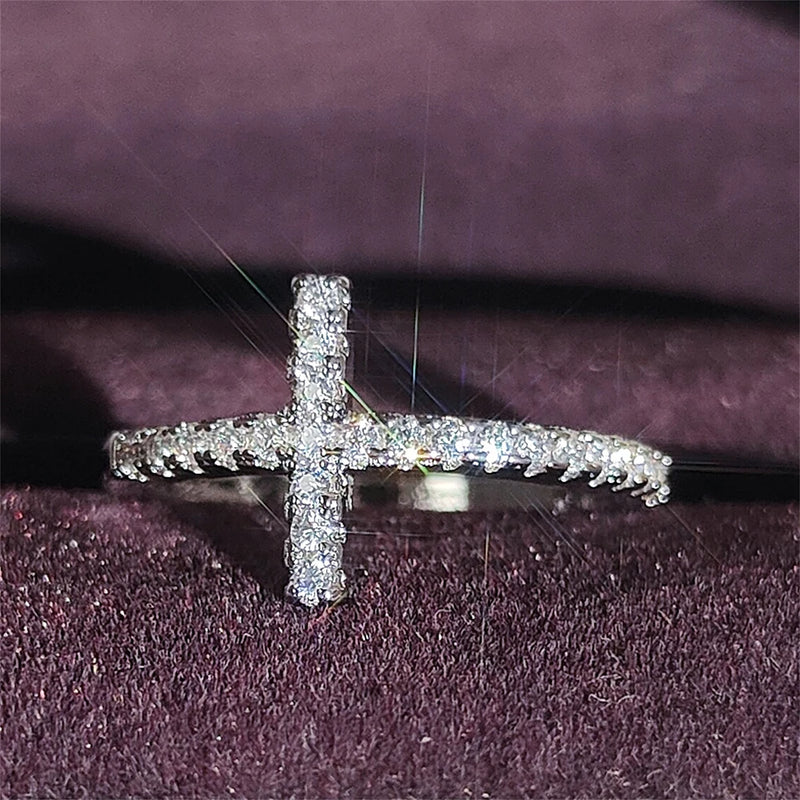Cross Silver Ring For Girl - Christmas Jewelry Gift
