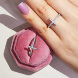 Cross Silver Ring For Girl - Christmas Jewelry Gift