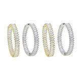 50mm Big Hoop Earring Full Paved CZ Stone Silver Circle Sparkling Women Gift
