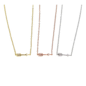 925 Sterling Silver Thin Pave Clear CZ Arrow Sideway Choker Necklace