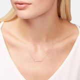 Fine 925 Silver Thin Pave CZ Arrow Sideway Choker Necklace