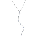 Geometric CZ Y Lariat Long Chain Wedding Necklace