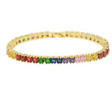 Rainbow Tennis Bracelet Colorful Zircon Chain Bangle - Women's Gift